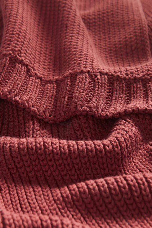 Thick Knit Burt Orange Baby Blanket